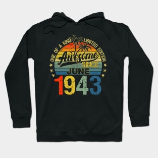 Vintage 79 Years Old June 1943 Decorations 79th Birthday Hoodie